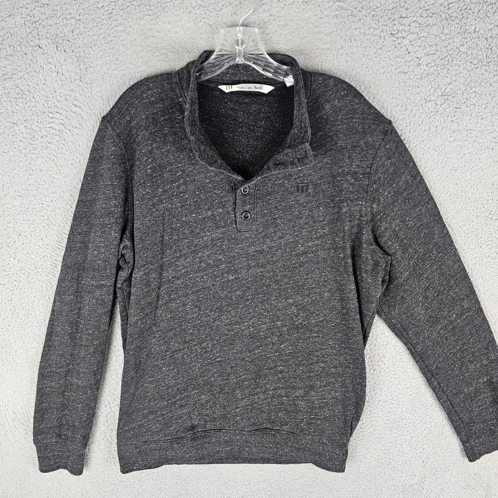 Travis Matthew Sweater Men Large Dark Gray Long Sleeve Whistling Strait Pullover